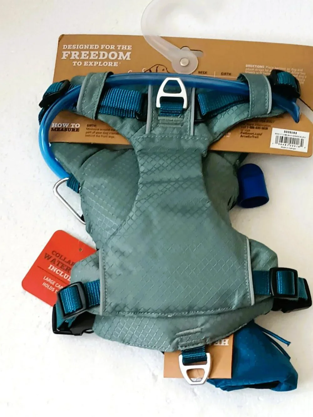 Arcadia Trail Water Bladder Dog Harness Small Blue Reflective Water Resistant